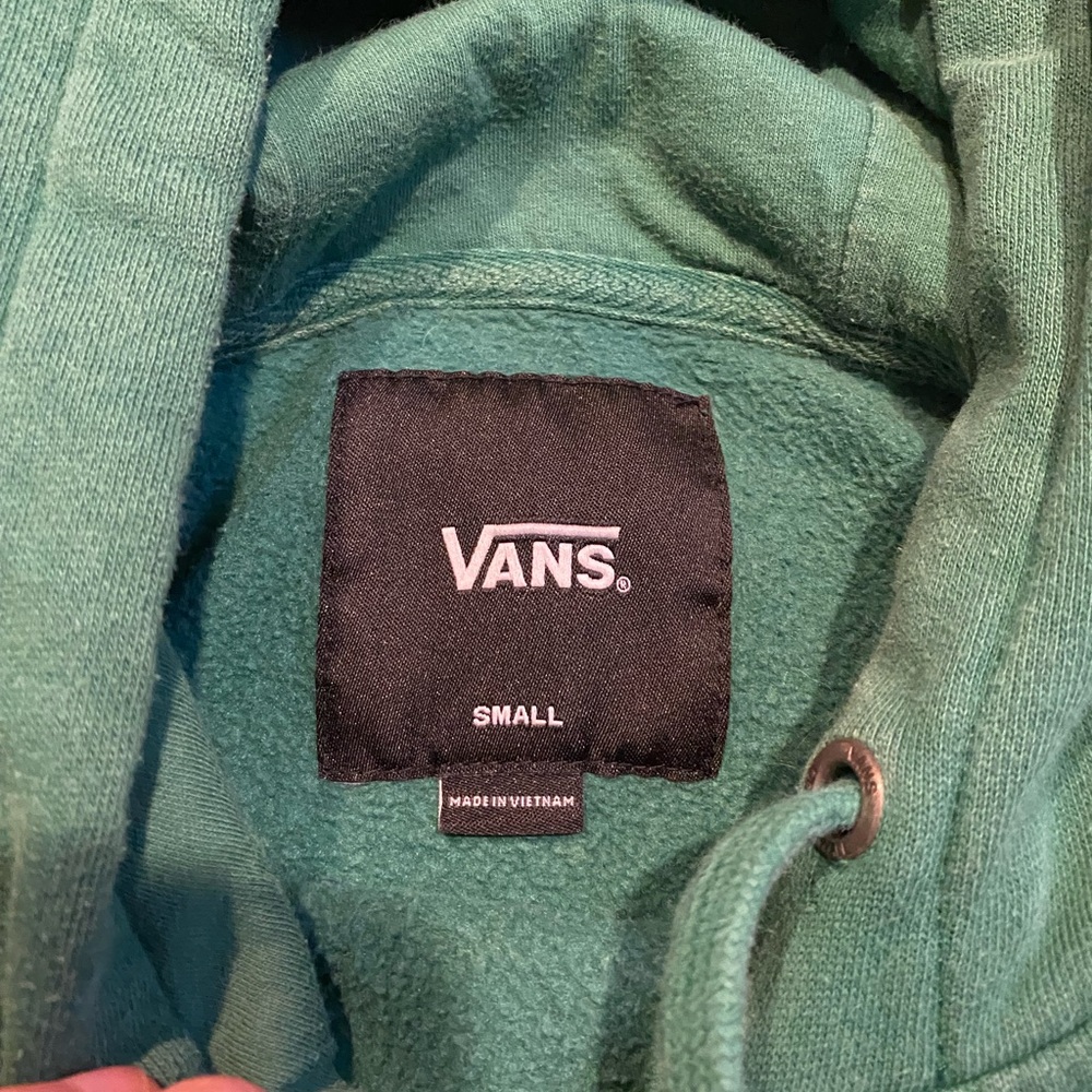 VANS Mens Graphic Hoodie Jumper Size Small Green Cotton DB30 - Picture 7 of 7
